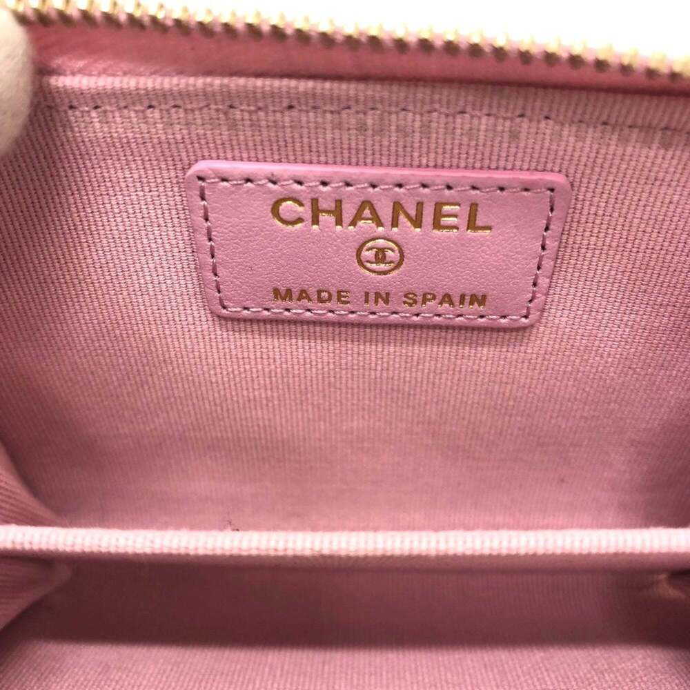 CHANEL Pink Lambskin Leather Logo Wallet - Picture 7 of 12